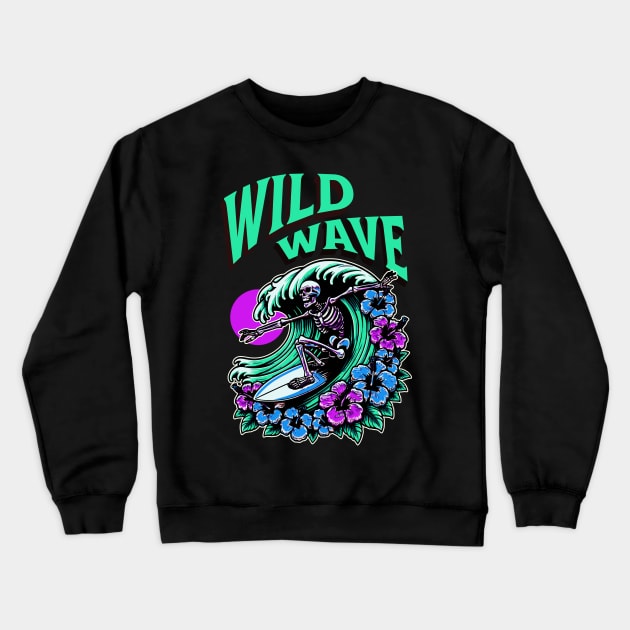 Wild Wave Crewneck Sweatshirt by shipwrecked2020